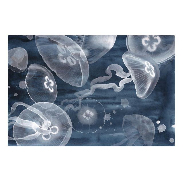 Cuadros en tonos azules Moon Jellyfish I
