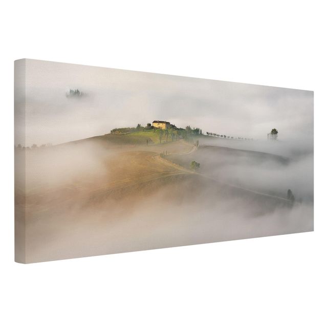 Lienzos de paisajes Morning Fog In The Tuscany