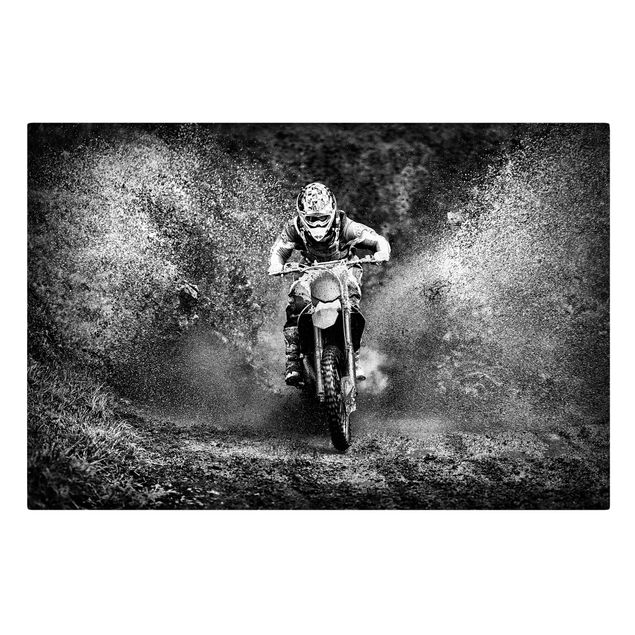 Cuadros a blanco y negro Motocross In The Mud