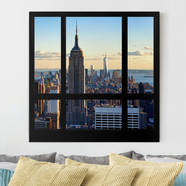 Cuadros Nueva York New York Window View Of The Empire State Building