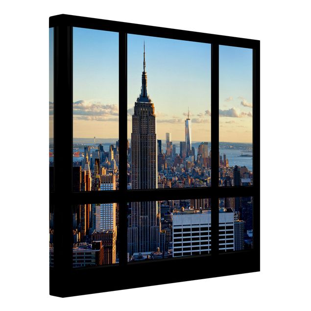 Lienzos de ciudades New York Window View Of The Empire State Building