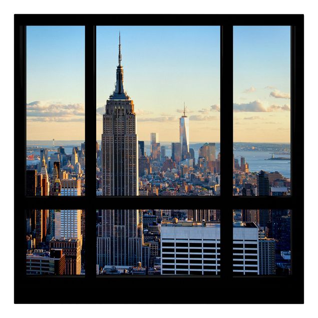 Cuadros ciudades New York Window View Of The Empire State Building