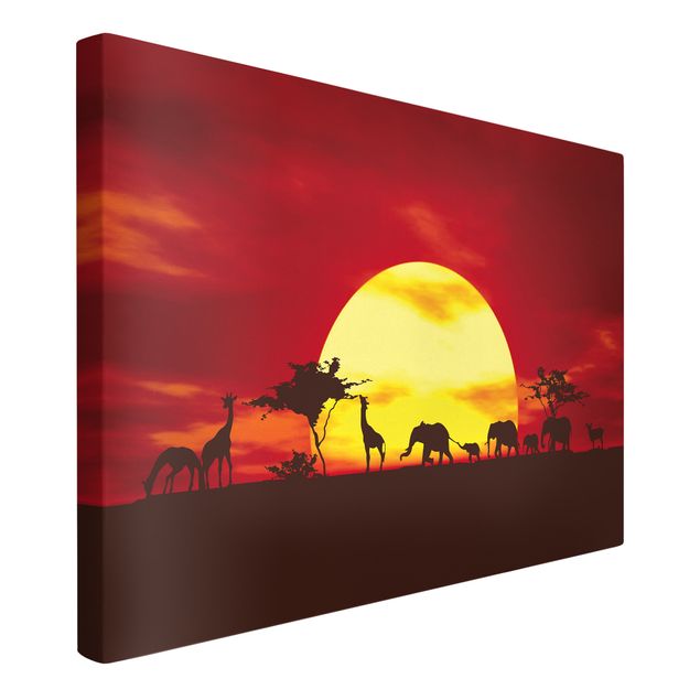 Lienzos de jirafas No.CG80 Sunset Caravan