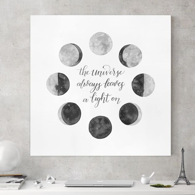 Lienzos en blanco y negro Ode To The Moon - Universe