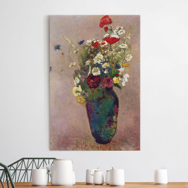 Cuadros de amapolas Odilon Redon - Flower Vase with Poppies