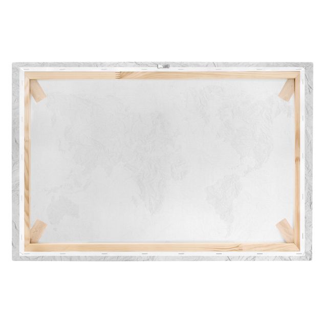 Lienzos decorativos Paper World Map White Grey
