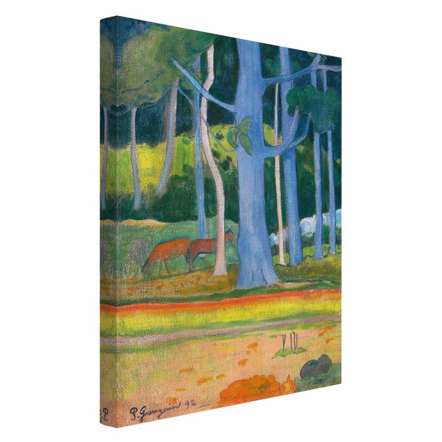 Cuadros famosos Paul Gauguin - Landscape with blue Tree Trunks