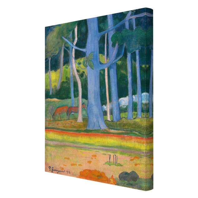 Cuadros árboles Paul Gauguin - Landscape with blue Tree Trunks