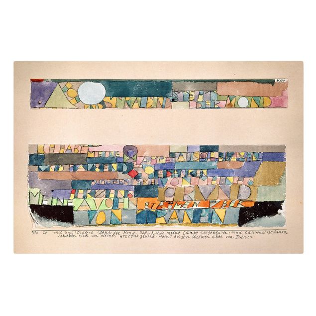 Cuadros ciudades Paul Klee - High and bright the Moon stands...