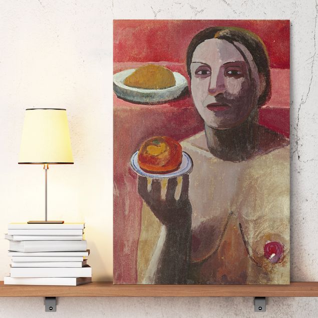 Cuadros Expresionismo Paula Modersohn-Becker - Semi-nude Italian Woman with Plate
