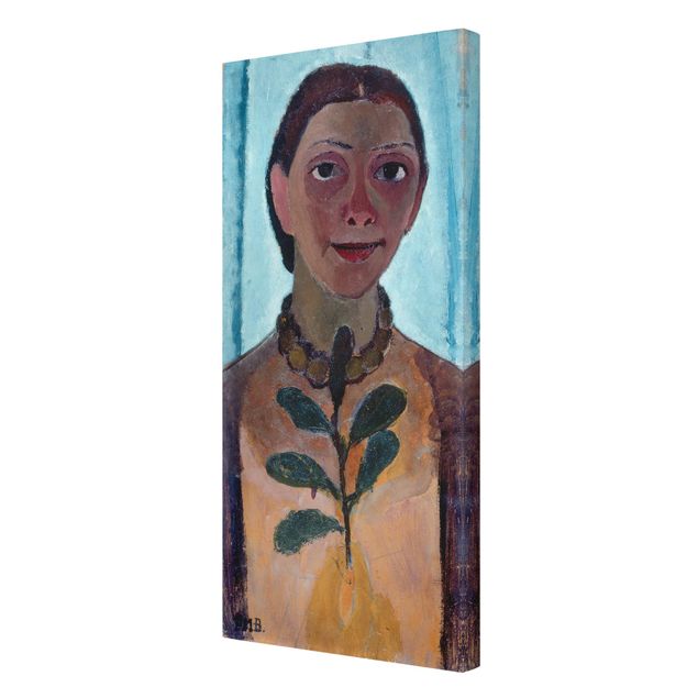 Láminas de cuadros famosos Paula Modersohn-Becker - Self-Portrait With Camellia Twig