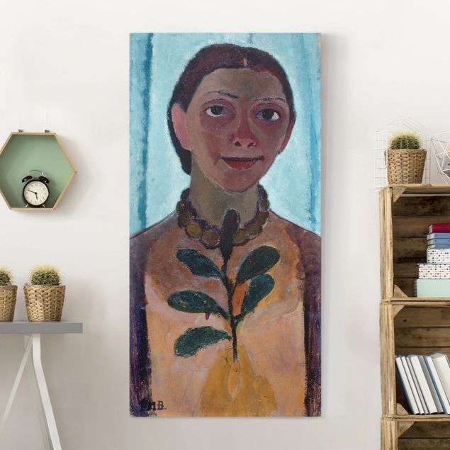 Cuadros de Expresionismo Paula Modersohn-Becker - Self-Portrait With Camellia Twig