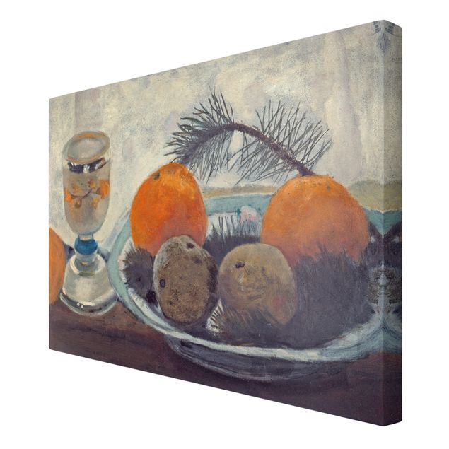Cuadros de frutas Paula Modersohn-Becker - Still Life with frosted Glass Mug, Apples and Pine Branch