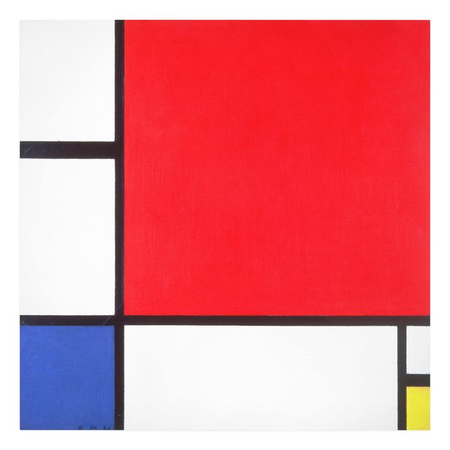 Lienzos de cuadros famosos Piet Mondrian - Composition With Red Blue Yellow