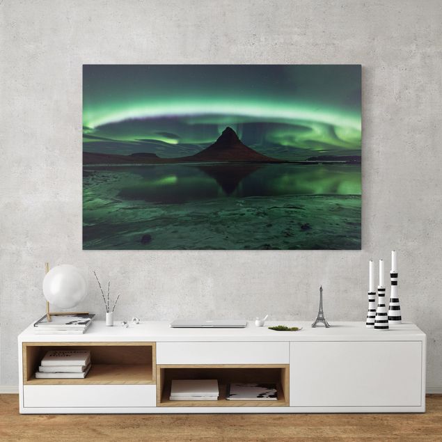 Lienzos de montañas Northern Lights In Iceland