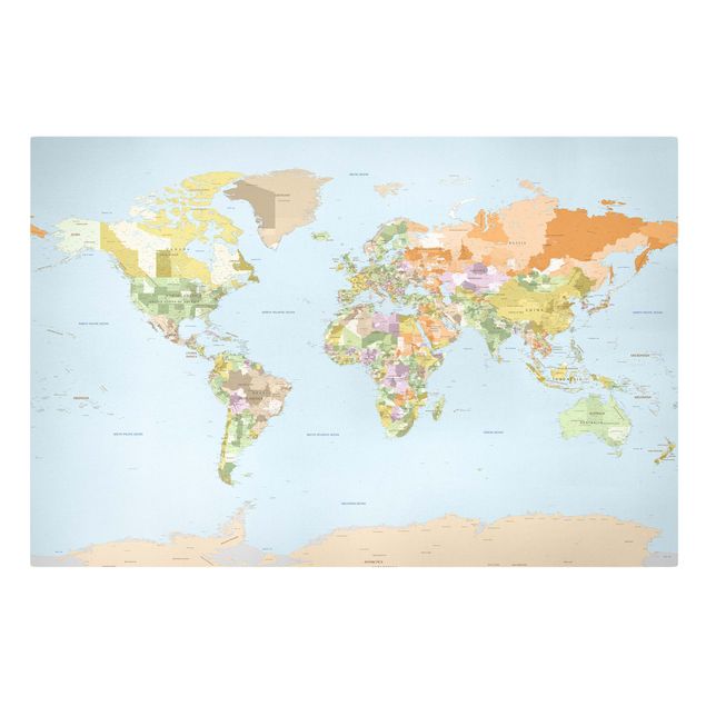 Cuadros multicolor Political World Map