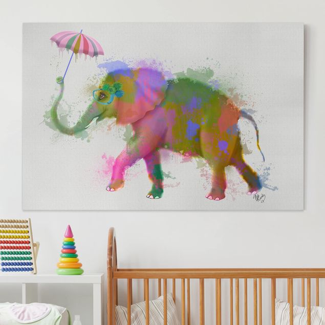 Cuadro elefante colores Rainbow Splash Elephant