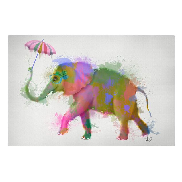 Cuadros modernos y elegantes Rainbow Splash Elephant