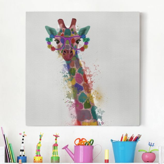 Decoración habitacion bebé Rainbow Splash Giraffe