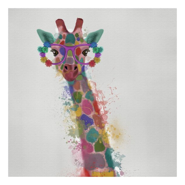 Cuadros decorativos modernos Rainbow Splash Giraffe
