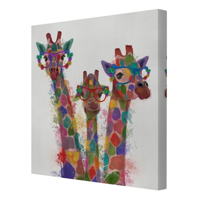 Cuadros animales Rainbow Splash Giraffe Trio