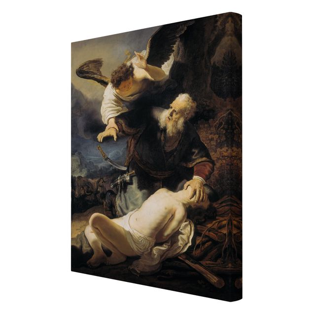 Cuadros barrocos famosos Rembrandt van Rijn - The Angel prevents the Sacrifice of Isaac
