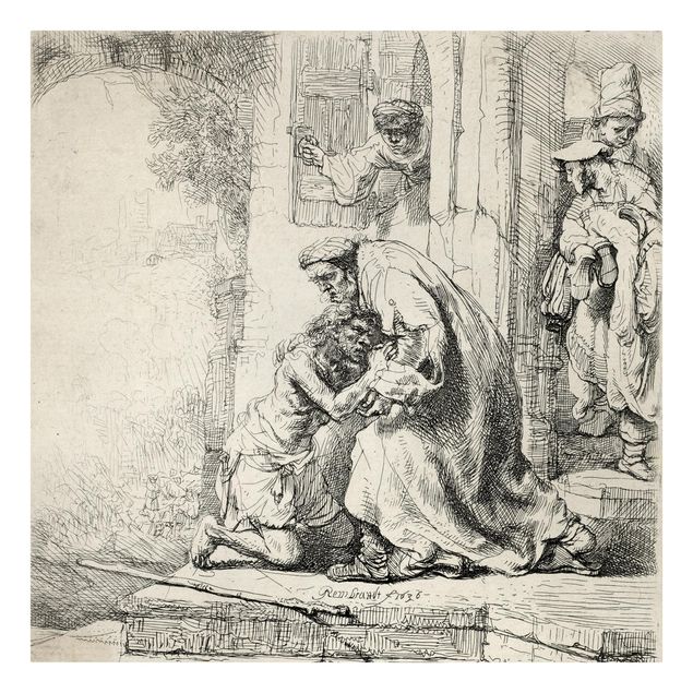 Lienzos de cuadros famosos Rembrandt van Rijn - The Return of the prodigal Son
