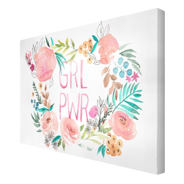 Cuadros en lienzo Pink Flowers - Girl Power