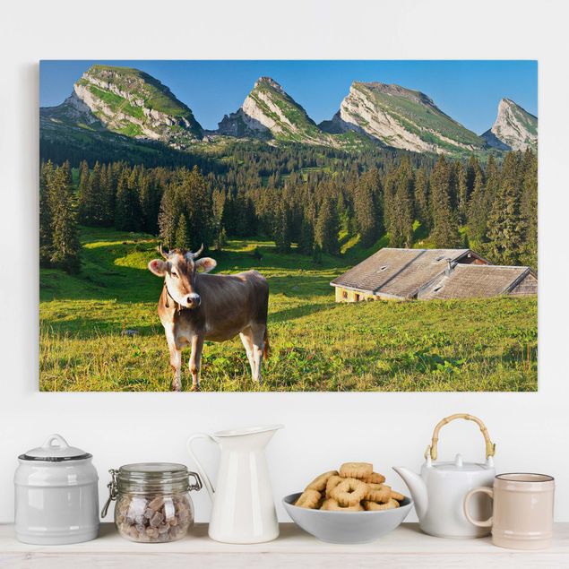 Decoración cocina Swiss Alpine Meadow With Cow