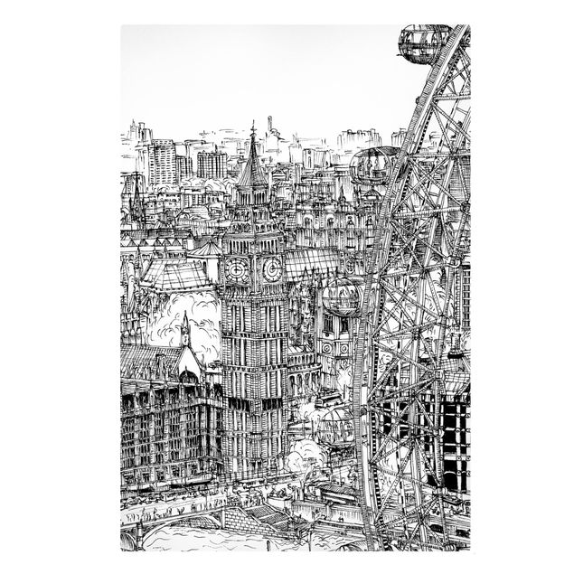 Lienzos en blanco y negro City Study - London Eye