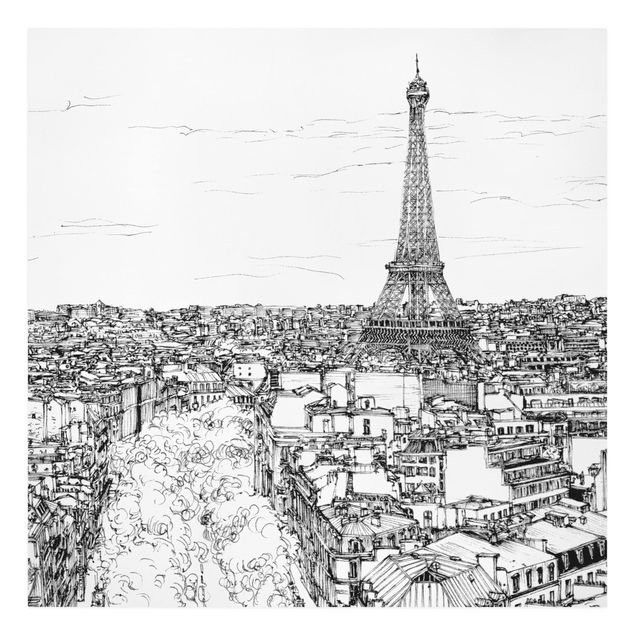 Lienzos en blanco y negro City Study - Paris