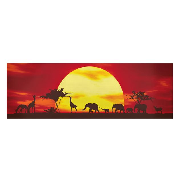 Cuadros de jirafas No.CG80 Sunset Caravan