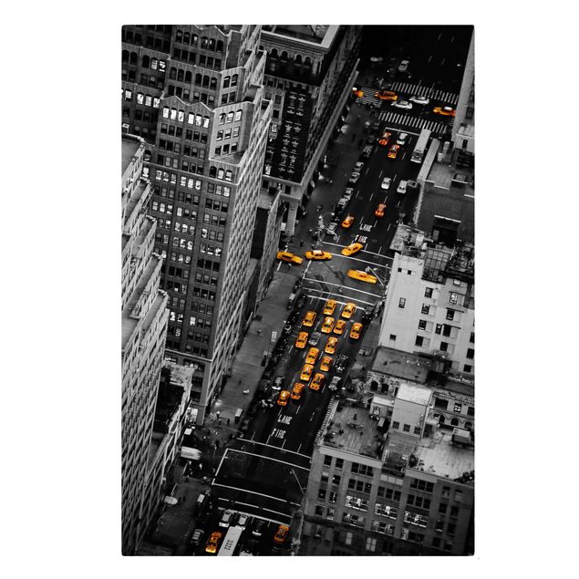 Lienzos blanco y negro Taxi Lights Manhattan