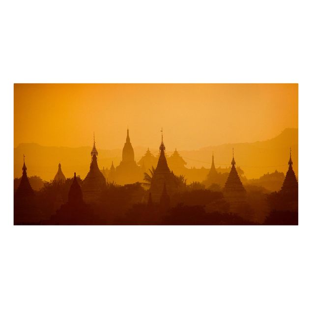 Lienzos zen Temple City In Myanmar