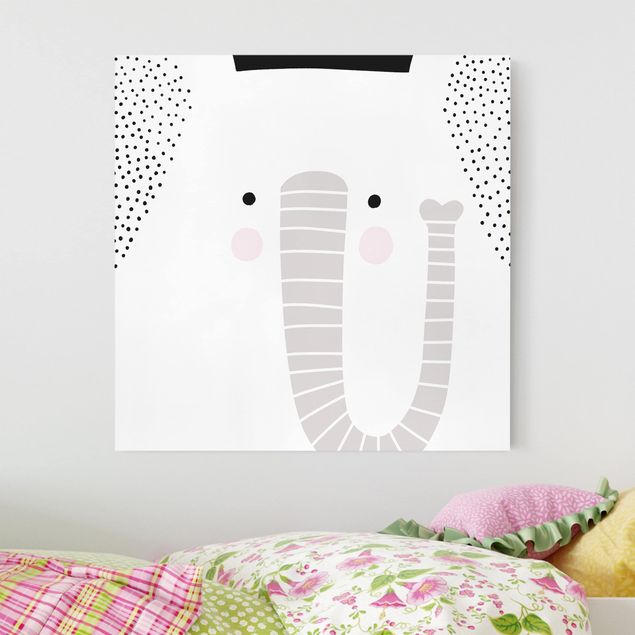 Lienzo de elefante Zoo With Patterns - Elephant