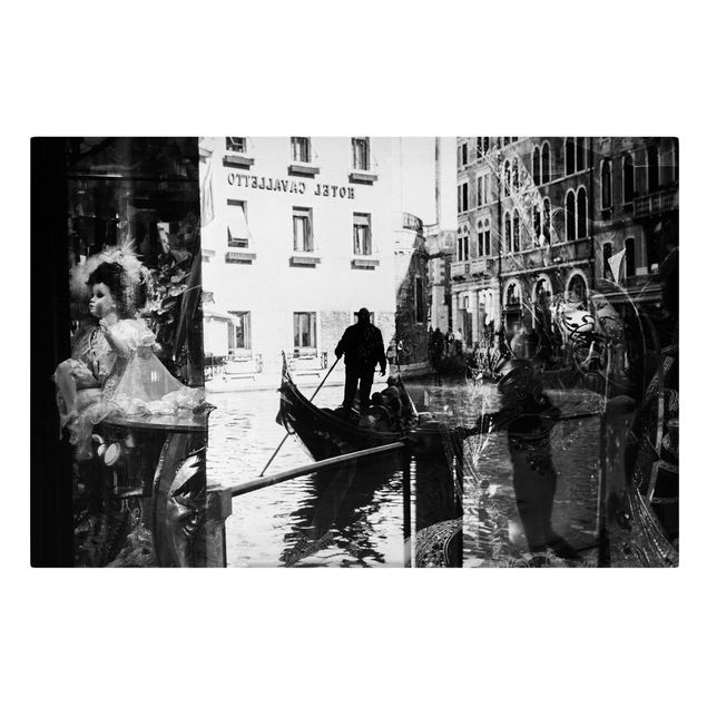 Lienzos en blanco y negro Venice Reflections