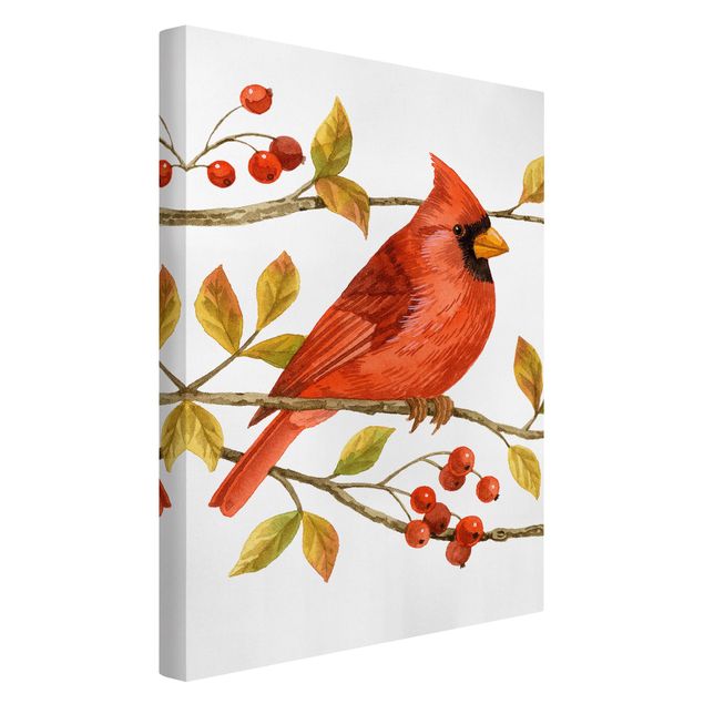 Lienzos de animales Birds And Berries - Northern Cardinal