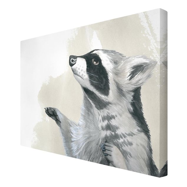 Cuadro gris Forest Friends - Raccoon