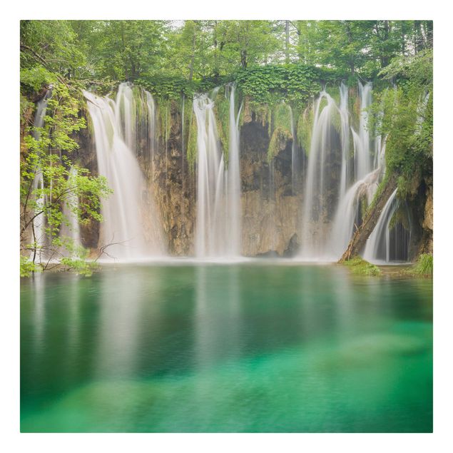 Lienzos paisajes naturales Waterfall Plitvice Lakes