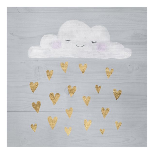 Cuadros modernos Cloud With Golden Hearts