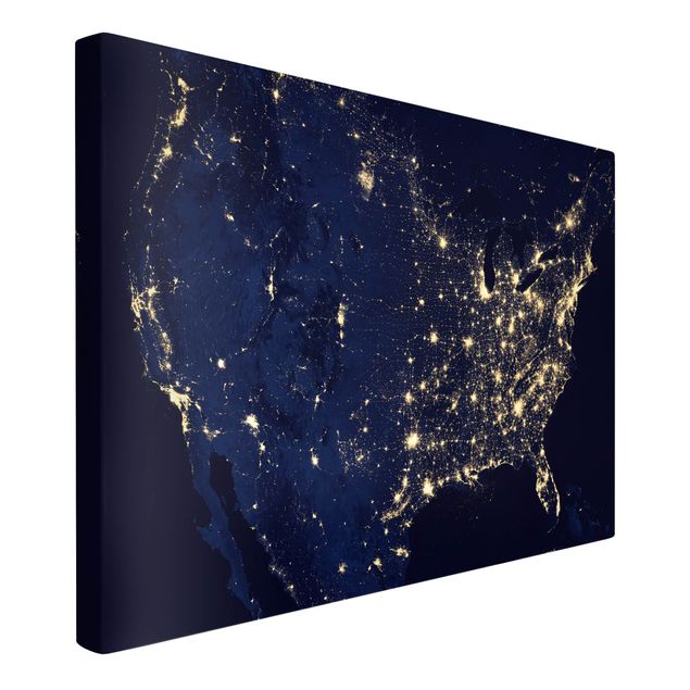 Cuadros decorativos modernos NASA Picture USA From Space By Night