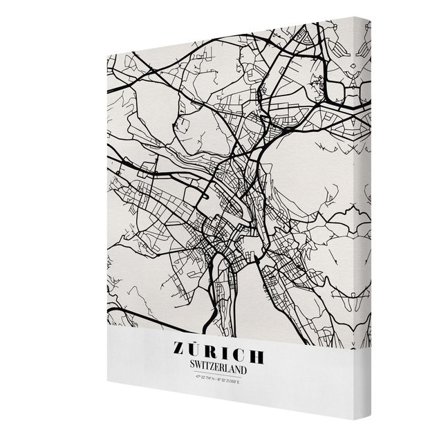 Cuadros decorativos Zurich City Map - Classic