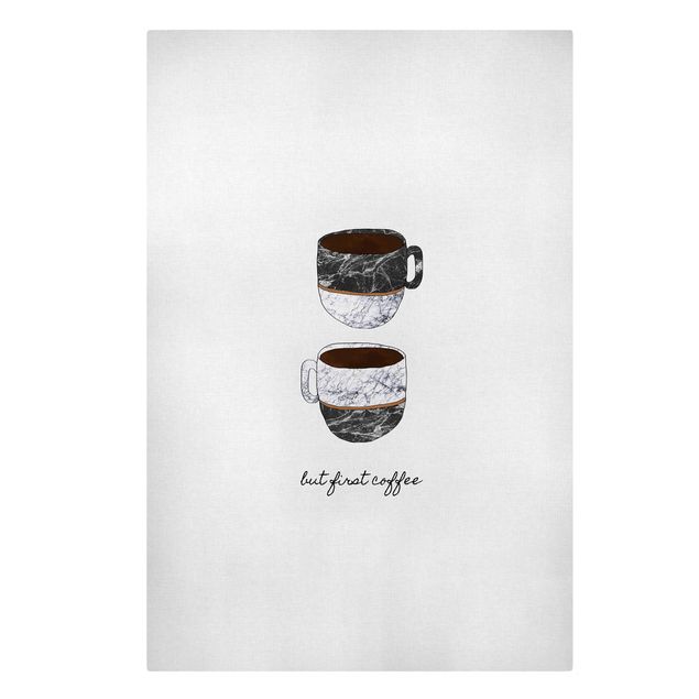 Lienzos de cuadros famosos Coffee Mugs Quote But first Coffee