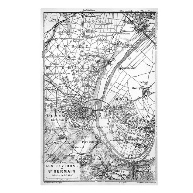 Lienzos de mapamundi Vintage Map St Germain Paris