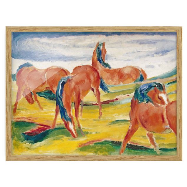 Cuadro con caballos Franz Marc - Grazing Horses