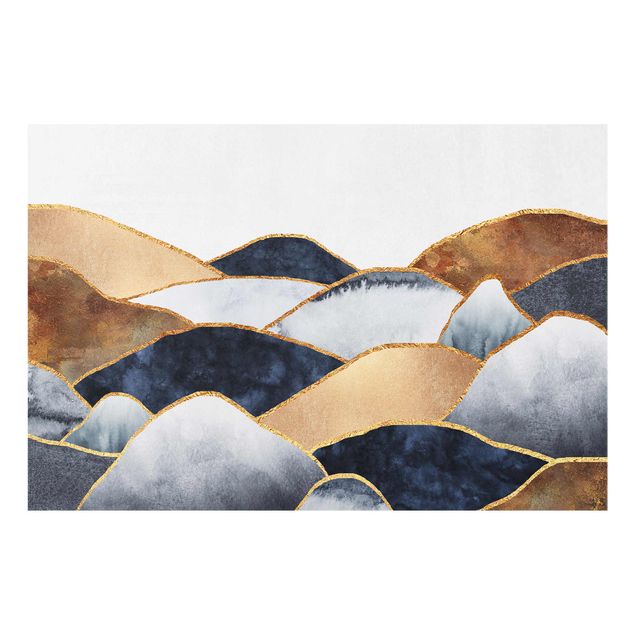 Cuadros paisajes Golden Mountains Watercolour