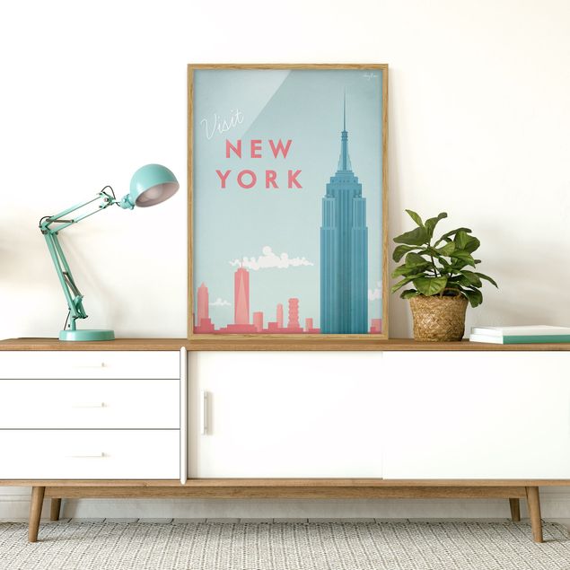 Pósters enmarcados de cuadros famosos Travel Poster - New York