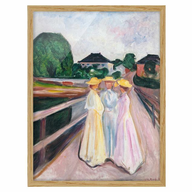 Estilo artístico Post Impresionismo Edvard Munch - Three Girls on the Bridge