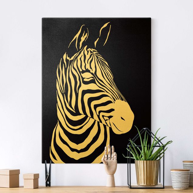 Lienzos de cebras Safari Animals - Portrait Zebra Black