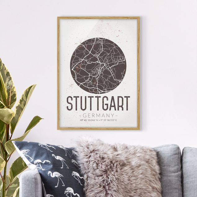 Decoración cocina Stuttgart City Map - Retro